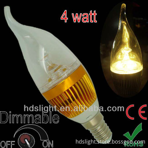 PC cover with light guide dimmable e14 led candle lamp